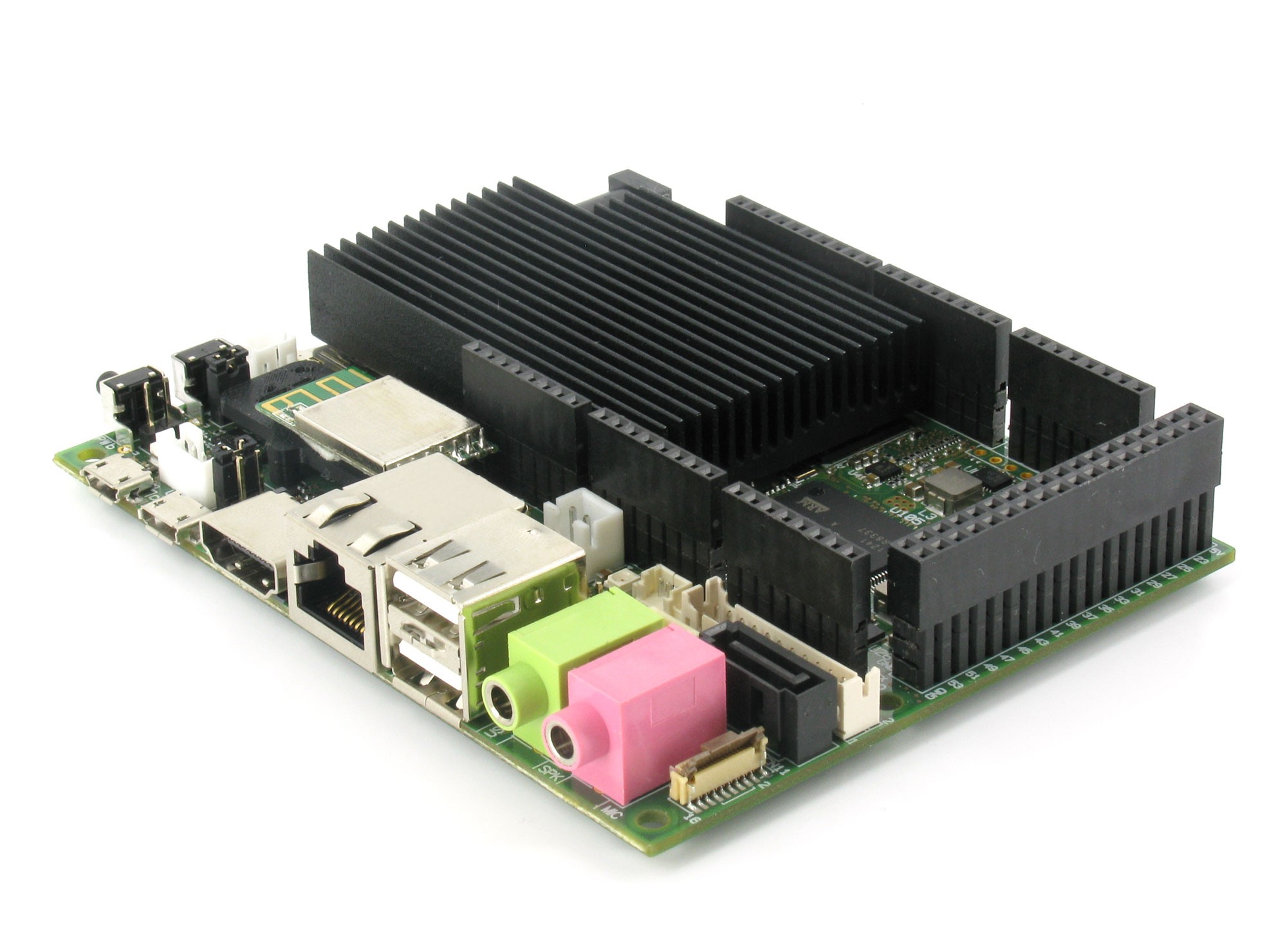 UDOO QUAD MX 6 ARM Cortex-A9 Quad core 1GHz, INTEGRADO ACCELERADORES PARA 2D , OpenGL® ES2.0 3D and OpenVG™ DDR3 1GB ARDUINO COMPATIBLE R3 1.0 PINOUT 2 MICRO USB Ethernet RJ45 (10/100/1000 MBit) WIFI SATA